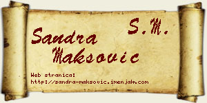 Sandra Maksović vizit kartica